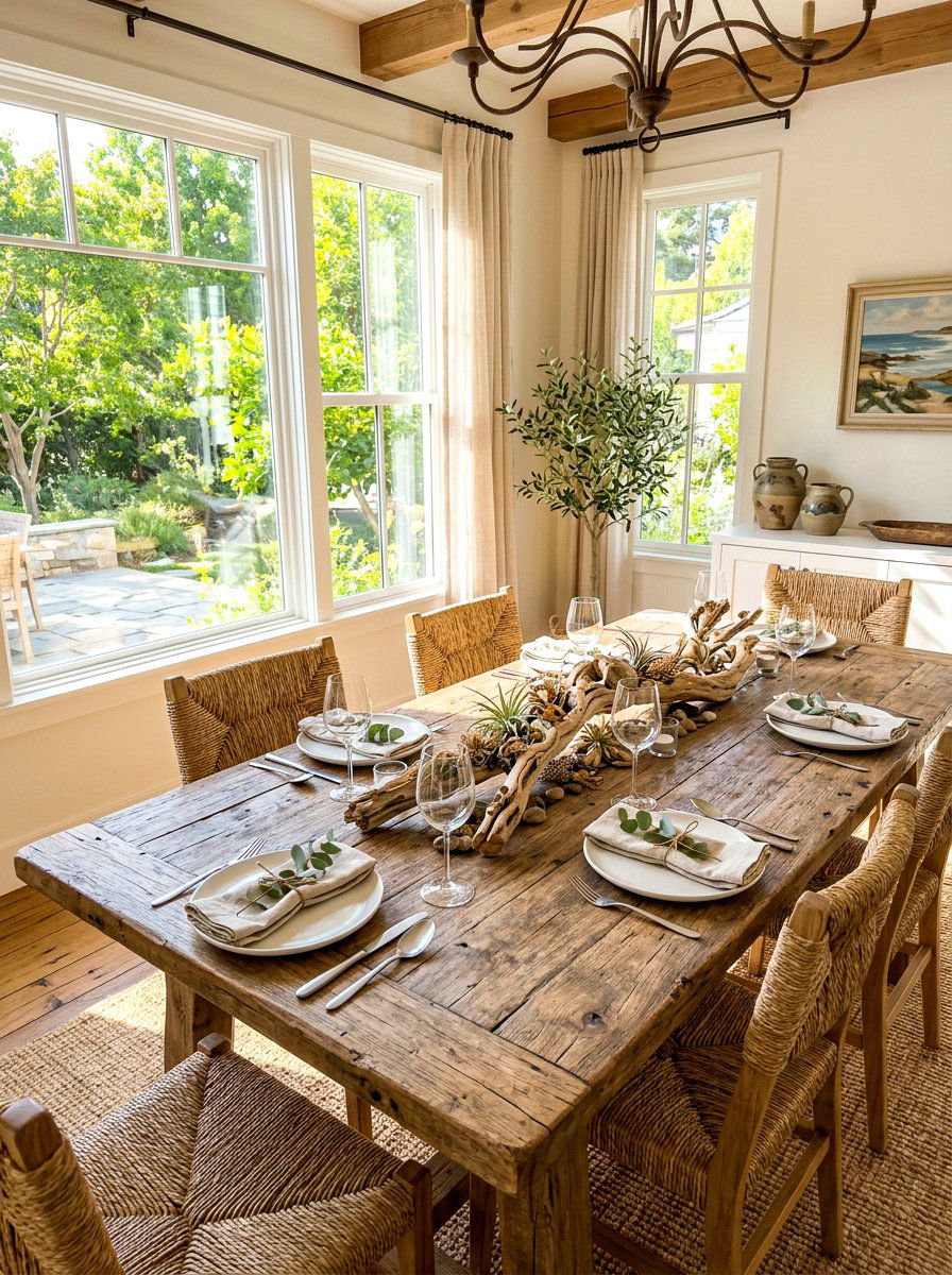 Driftwood Centerpiece - 30 coastal table decor ideas