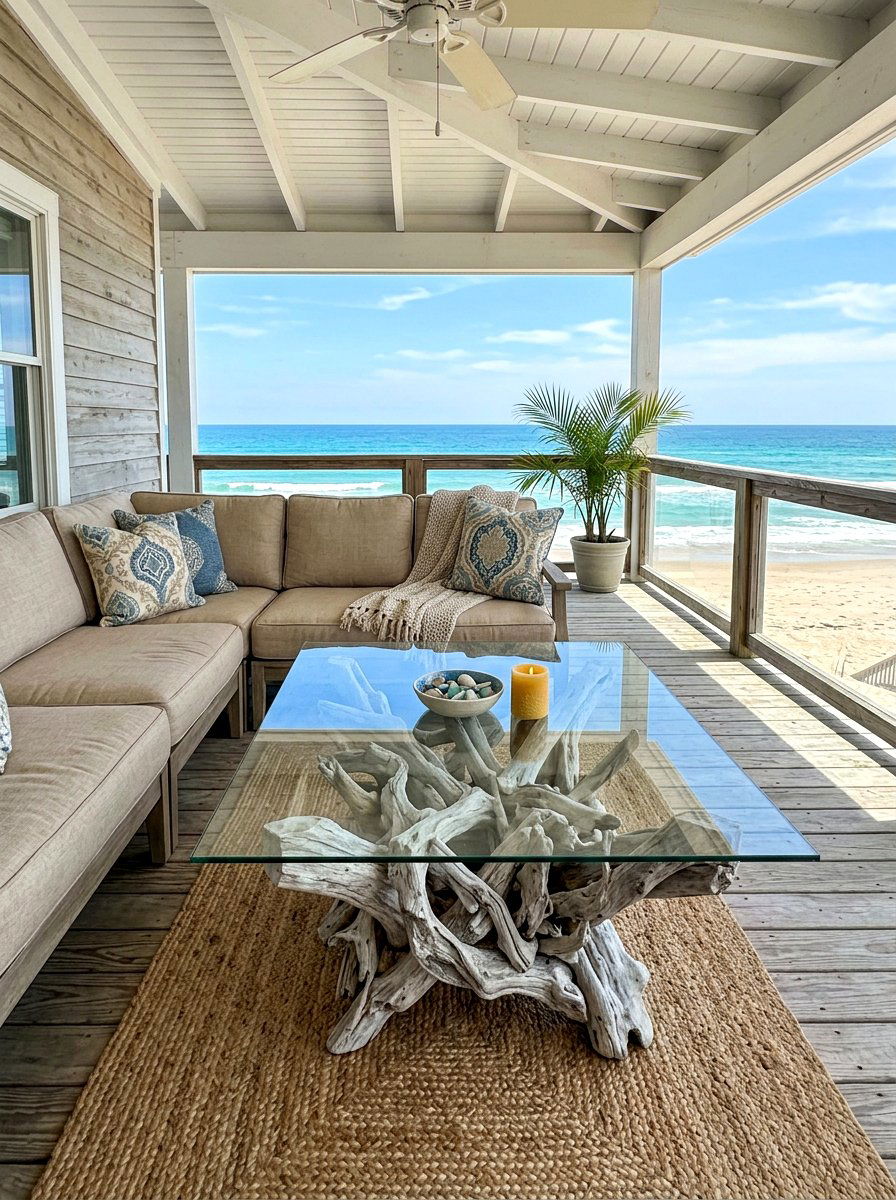 Driftwood Coffee Table - 30 outdoor coffee table ideas