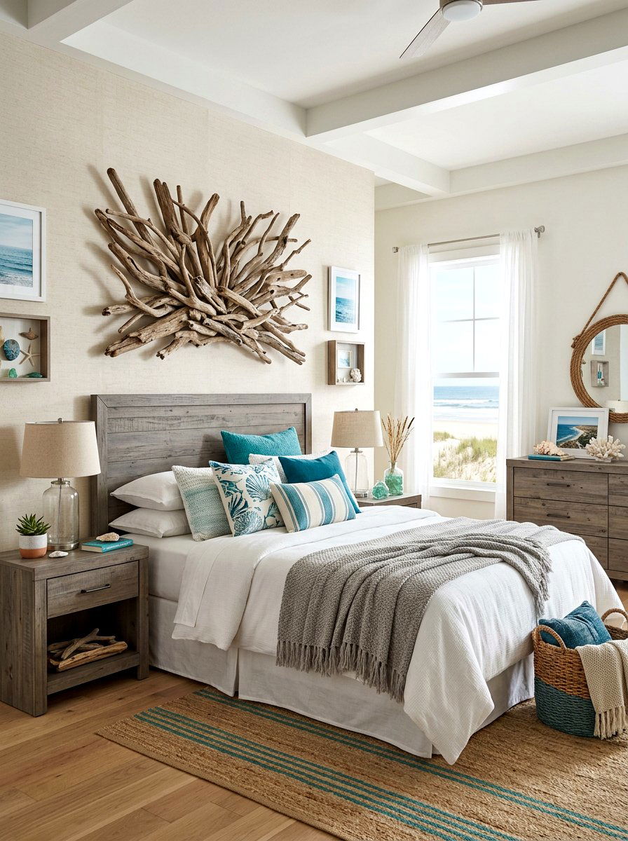 Driftwood Decor Elements - 30 summer bedroom decor ideas