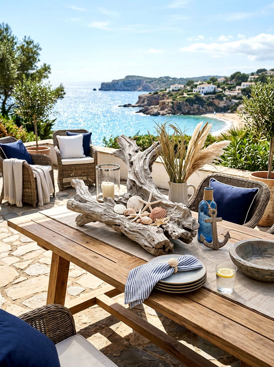 Driftwood Decor Elements - 30 East Coast patio ideas