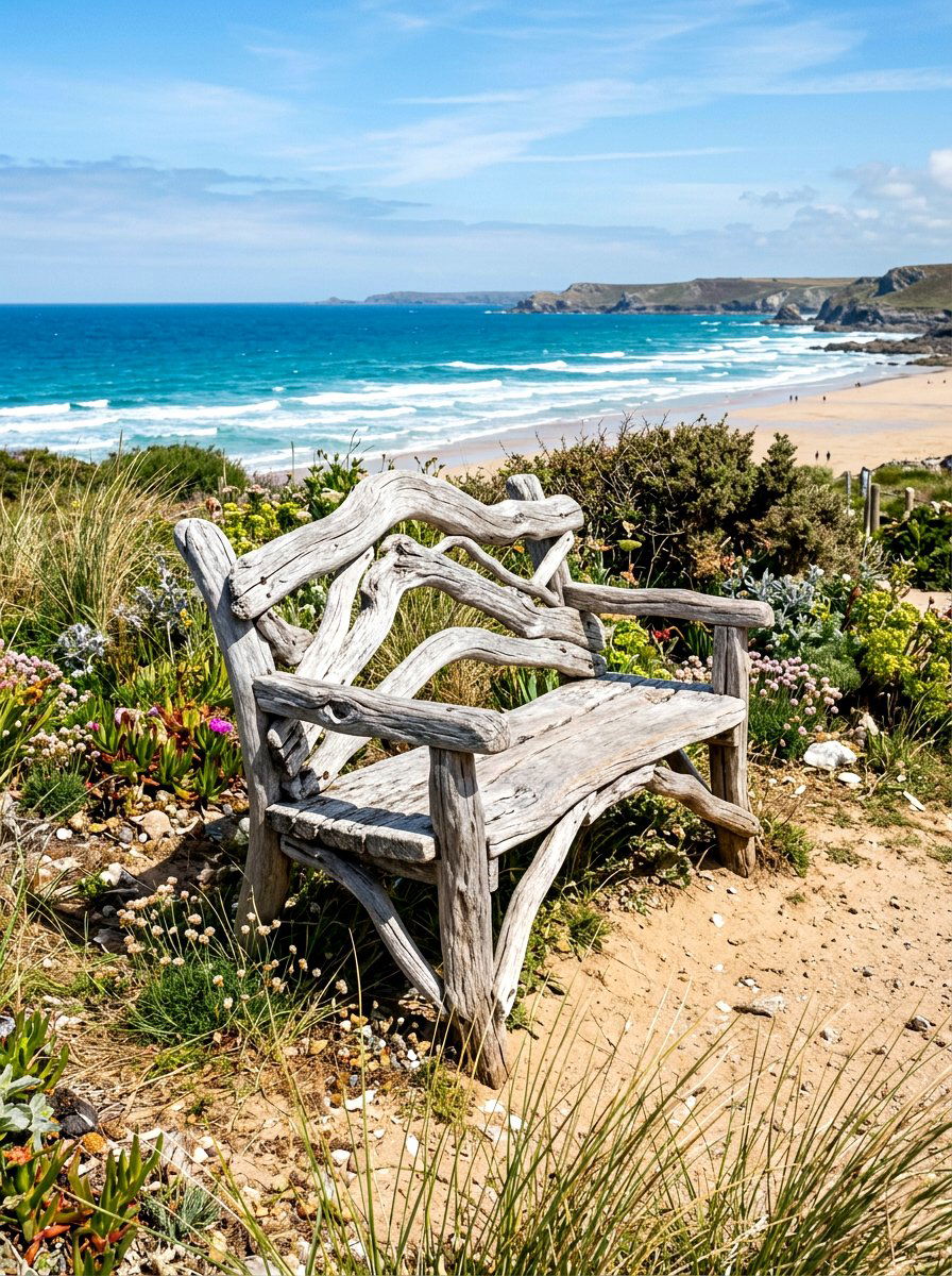 Driftwood Furniture - 30 rustic backyard seating ideas