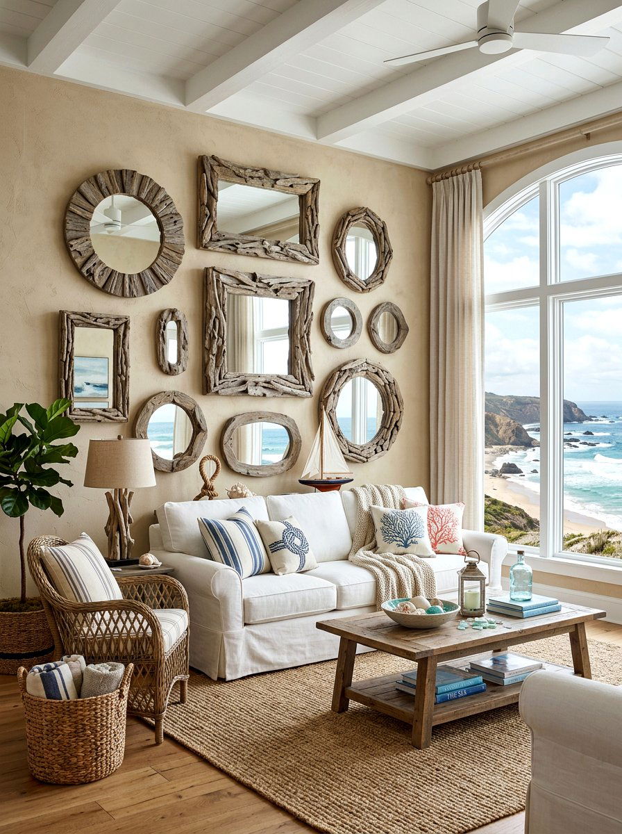 Driftwood Mirror Wall Decor - 30 statement mirror gallery ideas