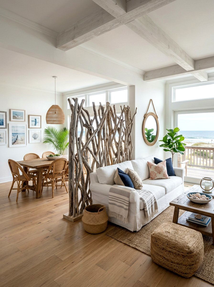 Driftwood Screen - 30 room divider ideas