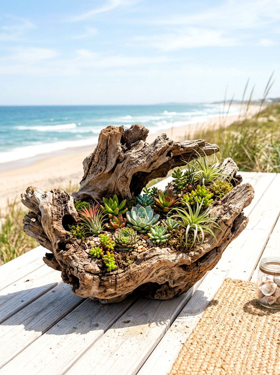 Driftwood Style Planter - 30 poolside planters ideas