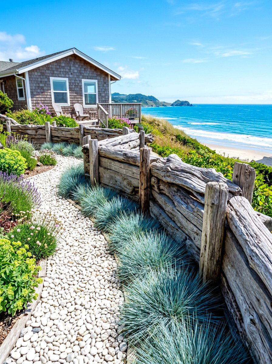 Driftwood Style Retaining - 30 timber retaining wall ideas