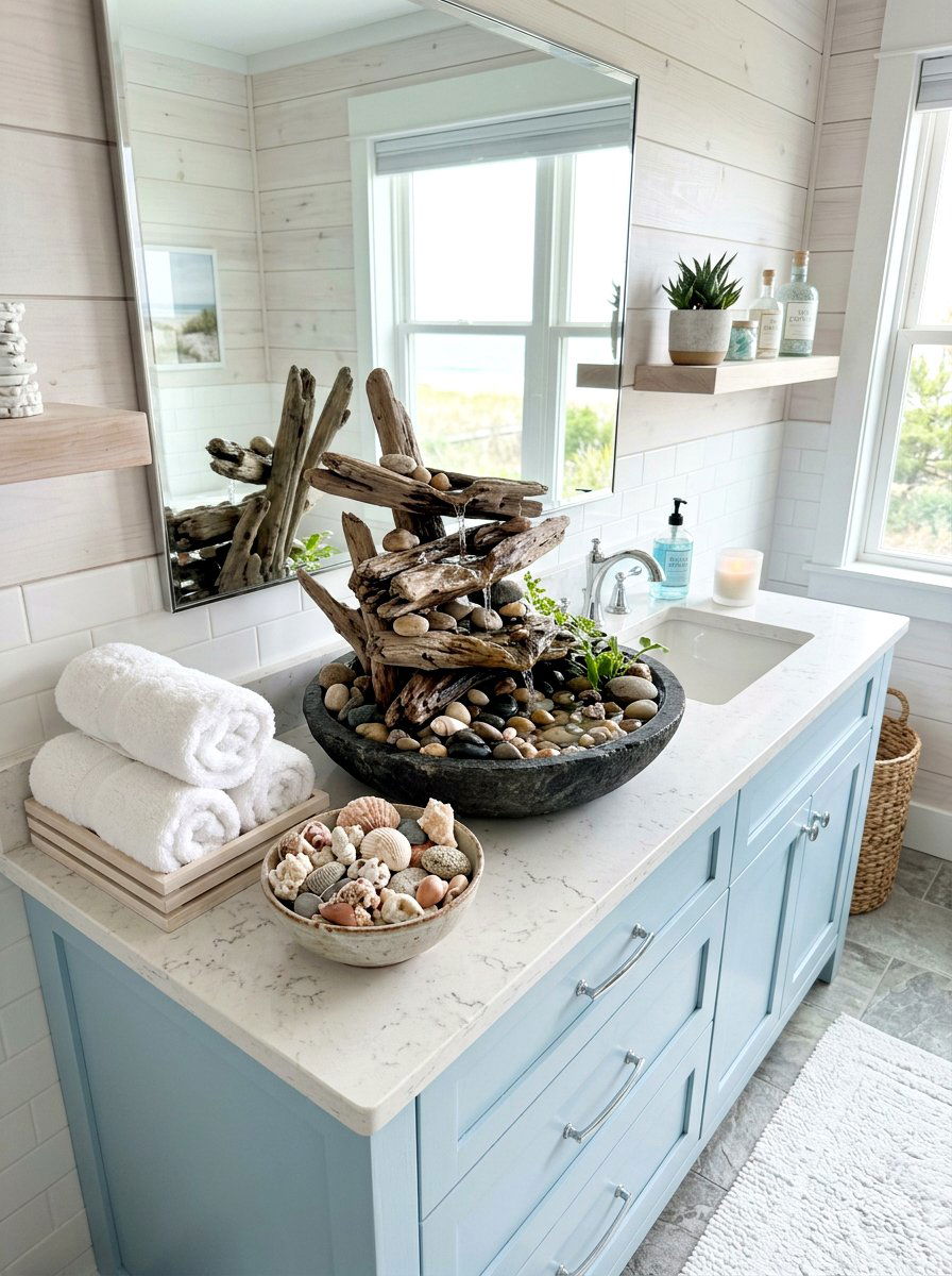 Driftwood Tabletop Fountain - 30 tabletop fountain ideas