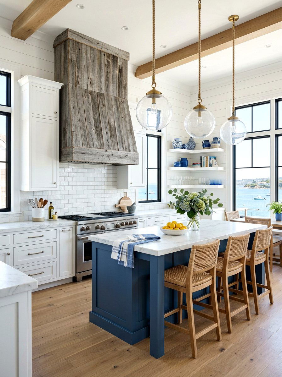 Driftwood Vent Hood - 30 wood vent hood ideas