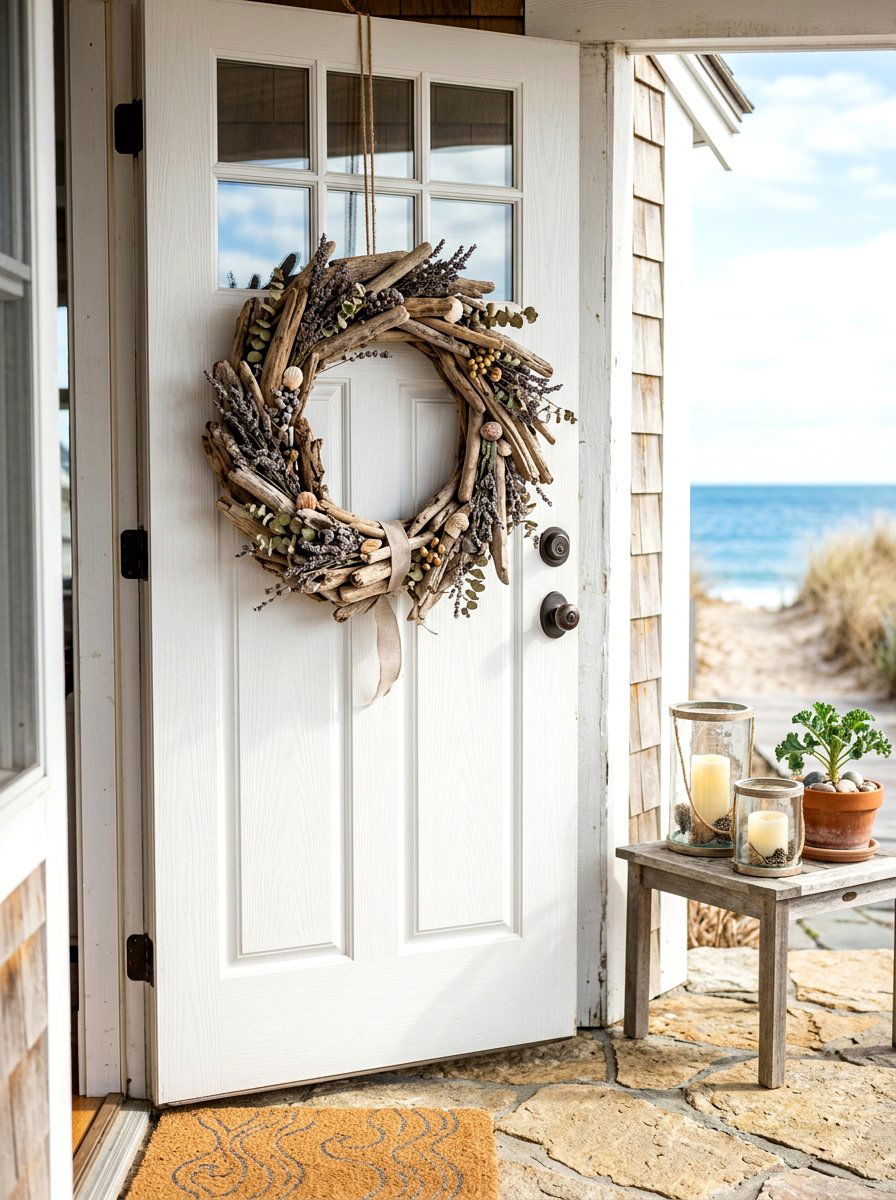 Driftwood Winter Wreath - 30 winter wreath ideas