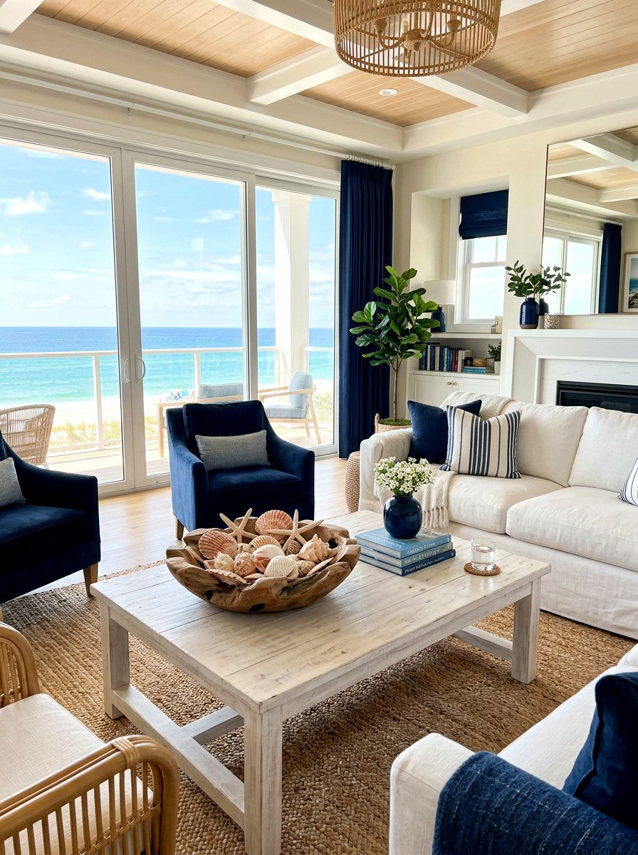 Driftwood bowl coastal decor - 30 centerpiece bowl ideas