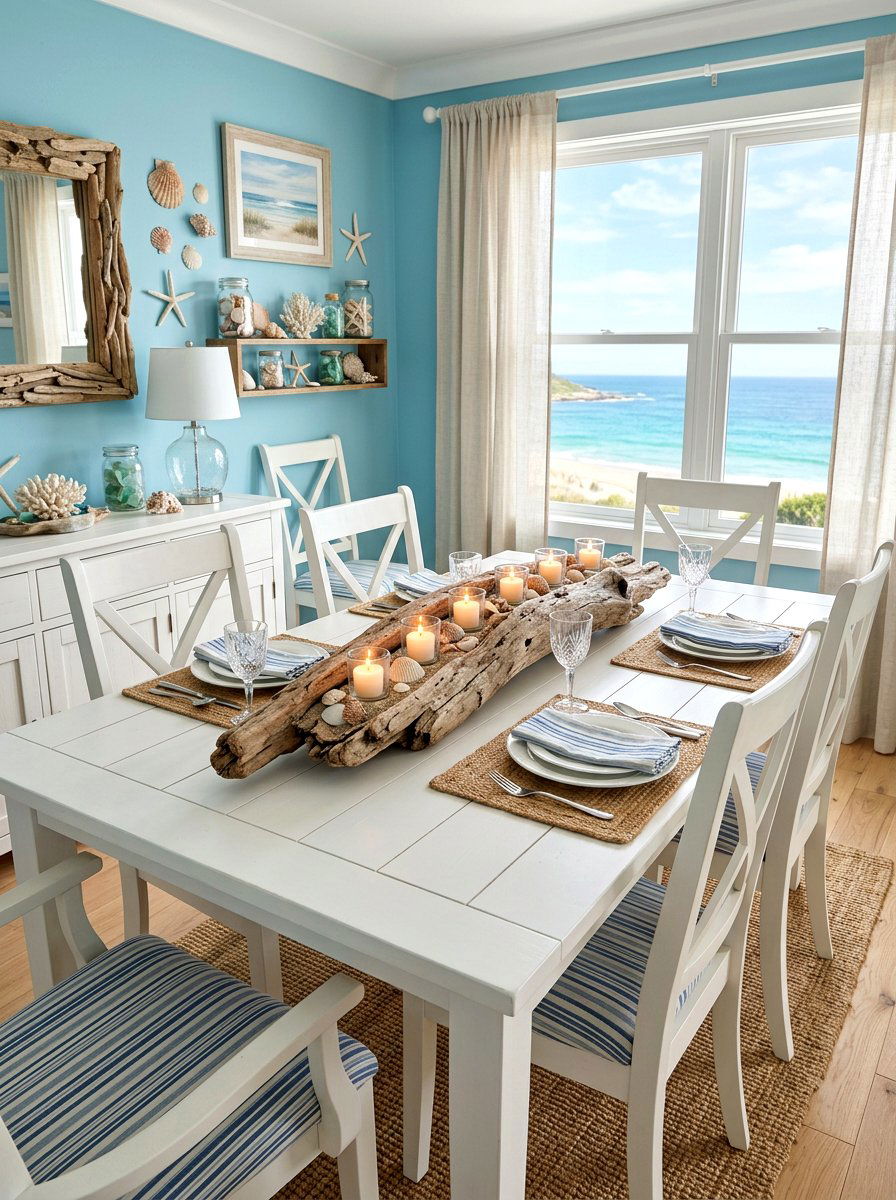 Driftwood branch tealight holder - 30 simple centerpiece dining ideas