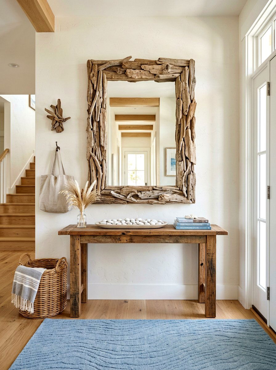 Driftwood foyer accents - 30 summer foyer decor ideas