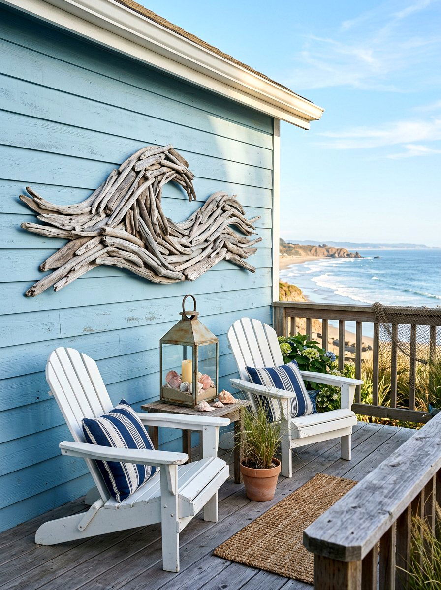 Driftwood outdoor wall art - 30 outdoor wall art ideas