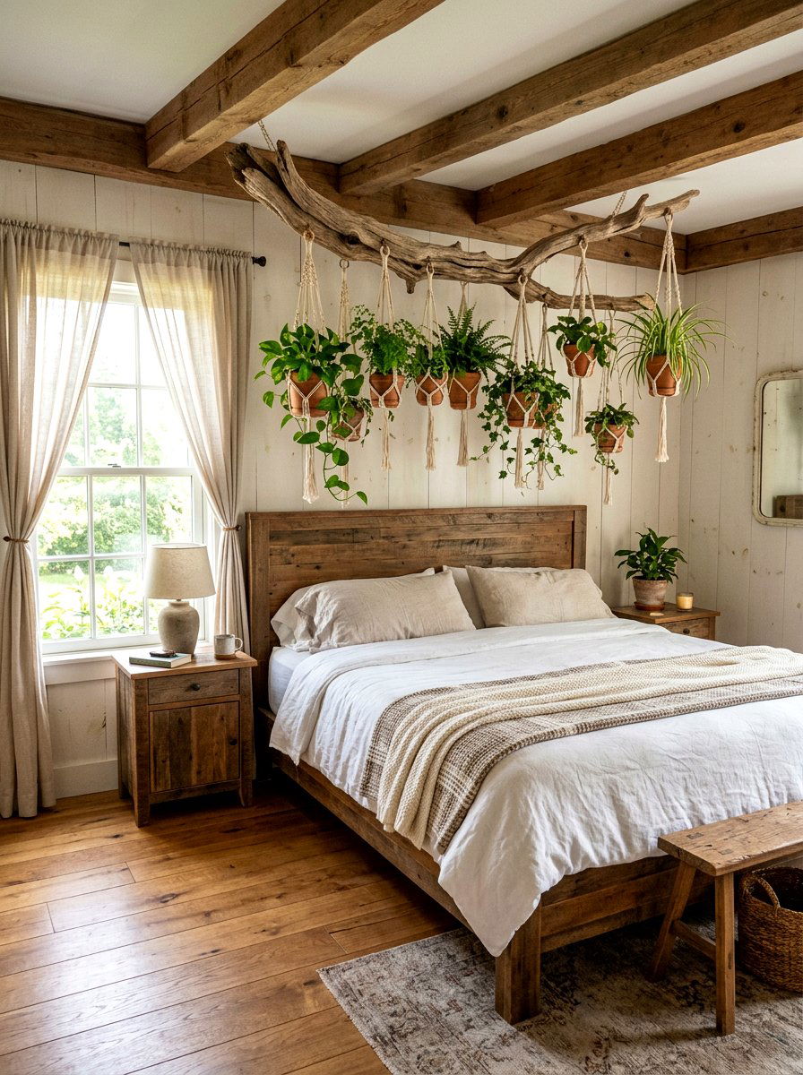 Driftwood plant hanger - 30 hanging planter ideas
