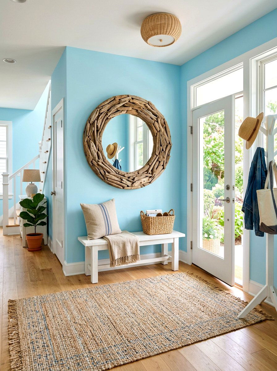 Driftwood wall mirror - 30 surf shack decor ideas