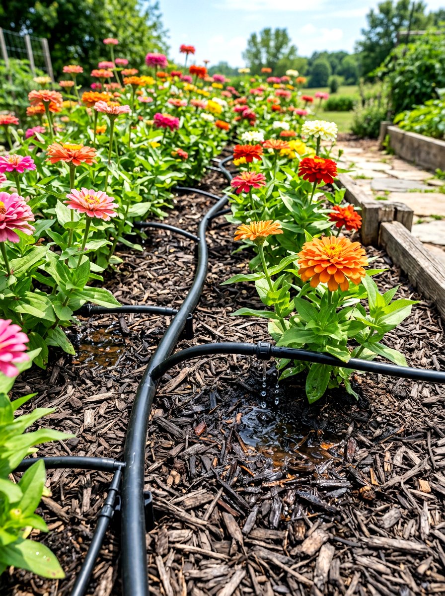 Drip irrigation system - 30 flower farm backyard ideas