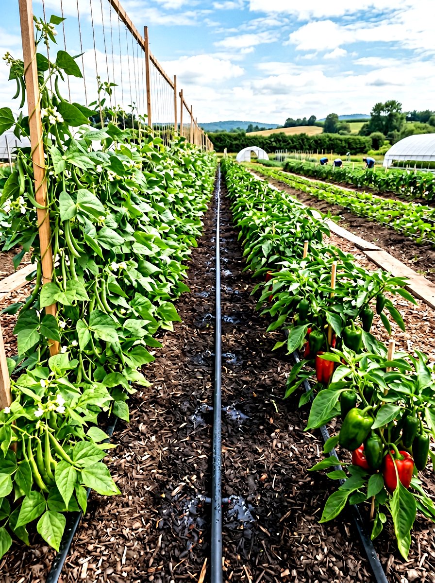 Drip tape irrigation - 30 vegetable garden watering ideas