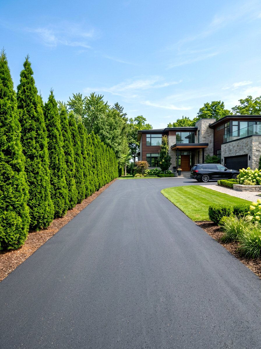Driveway Arborvitae Border - 30 arborvitae privacy ideas