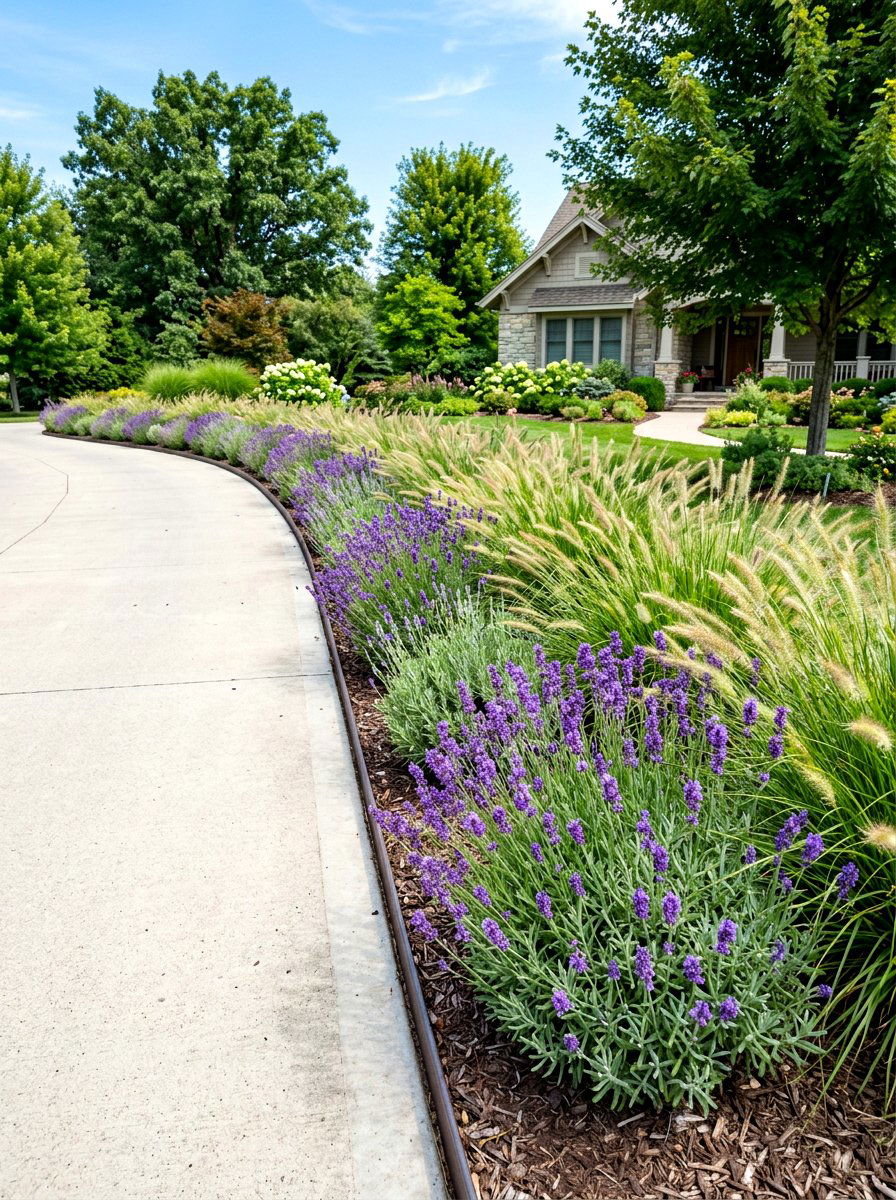 Driveway Border - 30 front yard landscaping ideas