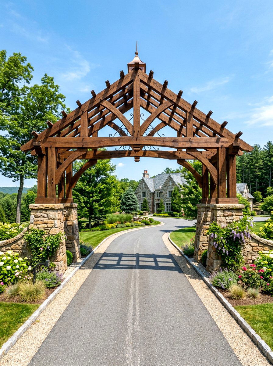 Driveway Entry Arbor - 30 front arbor ideas