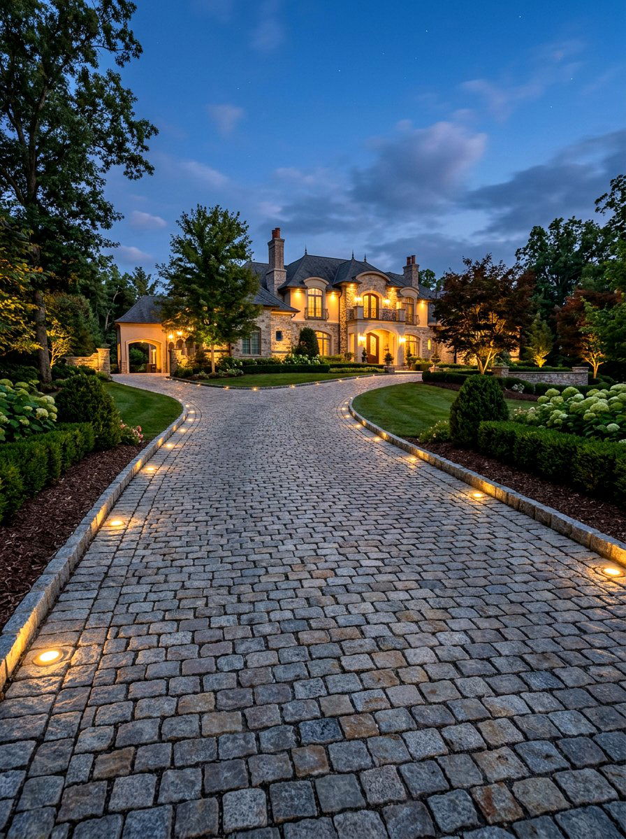 Driveway Paver Lighting - 30 front yard lighting ideas