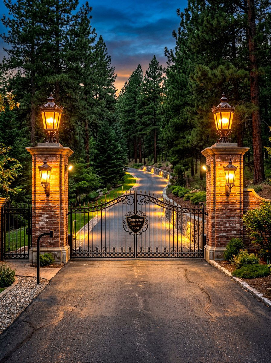 Driveway Pillar Lights - 30 outdoor structure lighting ideas