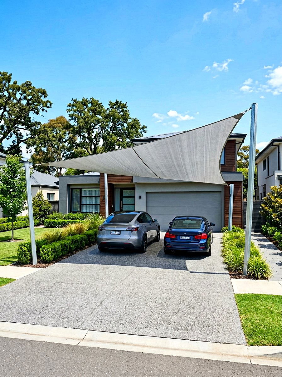 Driveway Sun Shade Sail - 30 shade sail ideas