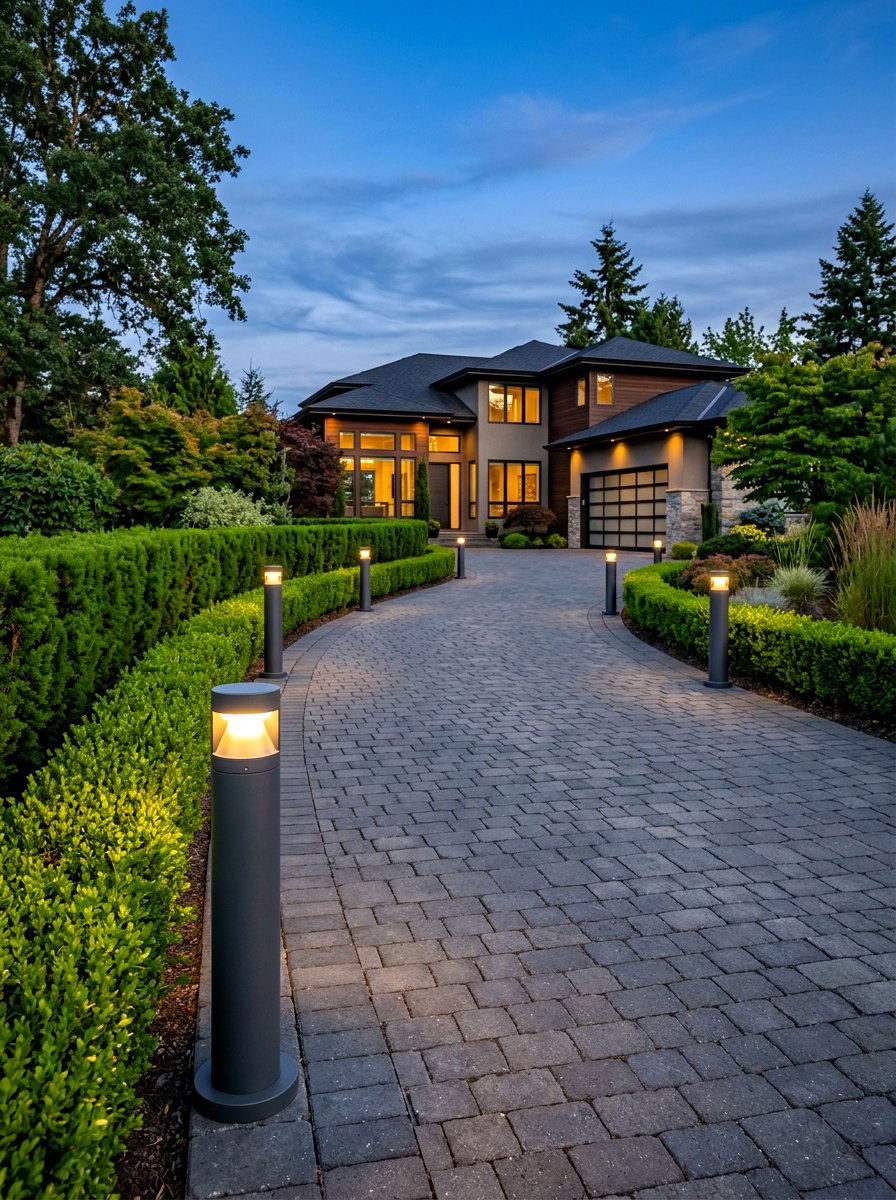 Driveway bollard light - 30 landscape lighting ideas