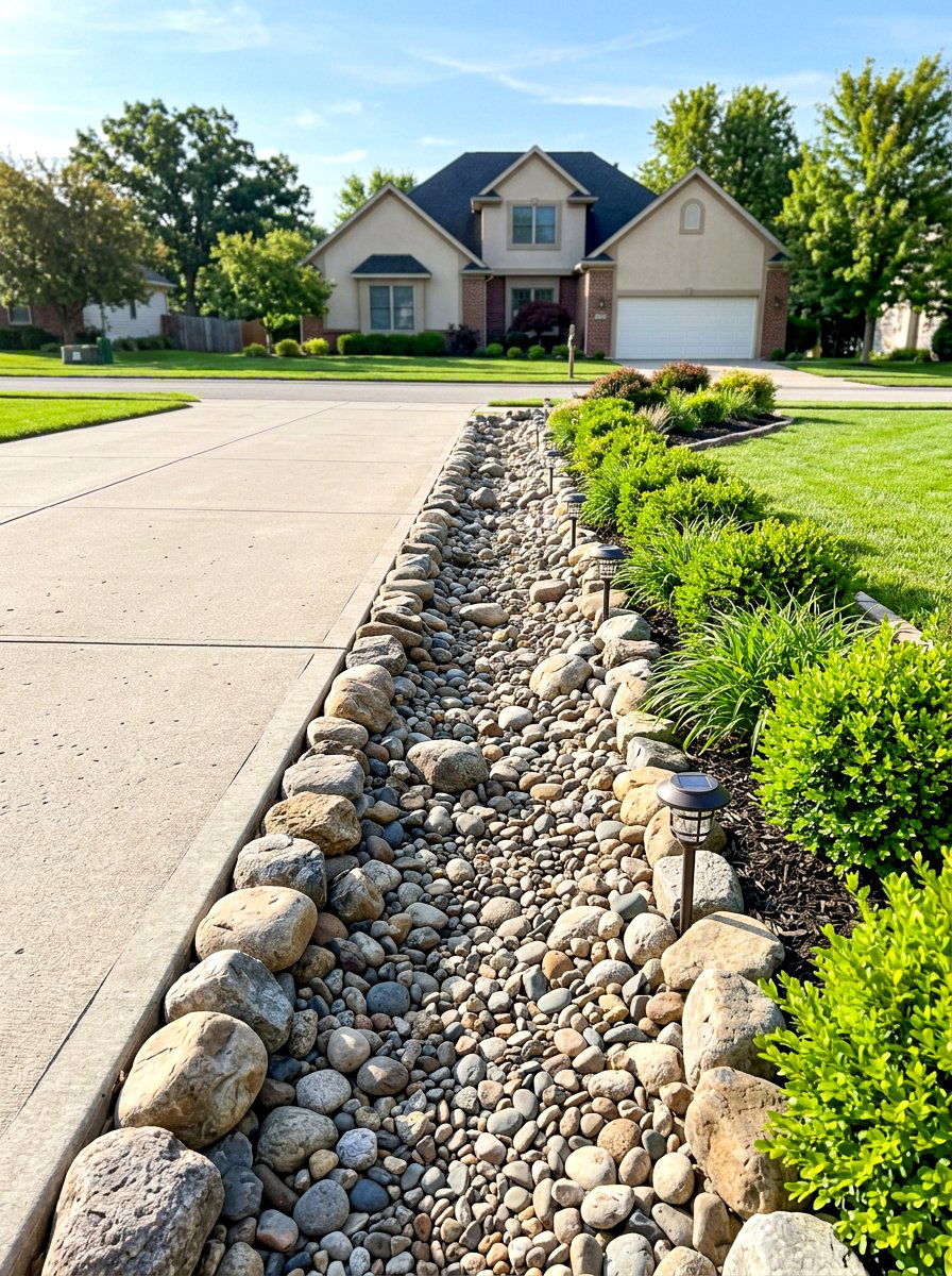 Driveway dry creek bed - 30 dry creek bed ideas