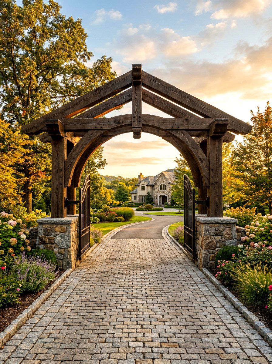 Driveway entrance arbor gate - 30 arbor entry exterior ideas