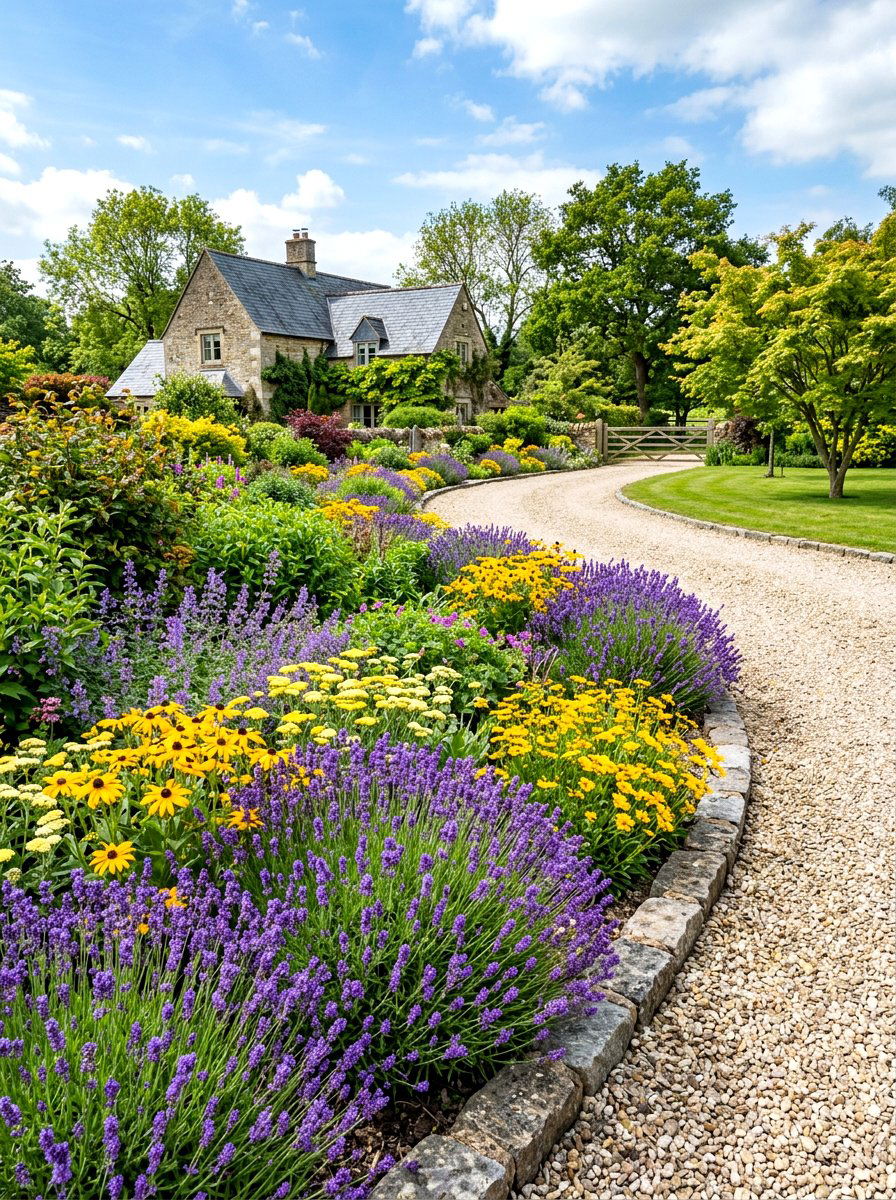 Driveway flower beds - 30 driveway entrance ideas