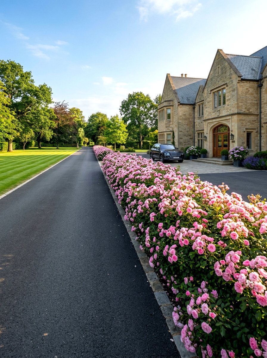 Driveway rose hedge - 30 rose hedge ideas