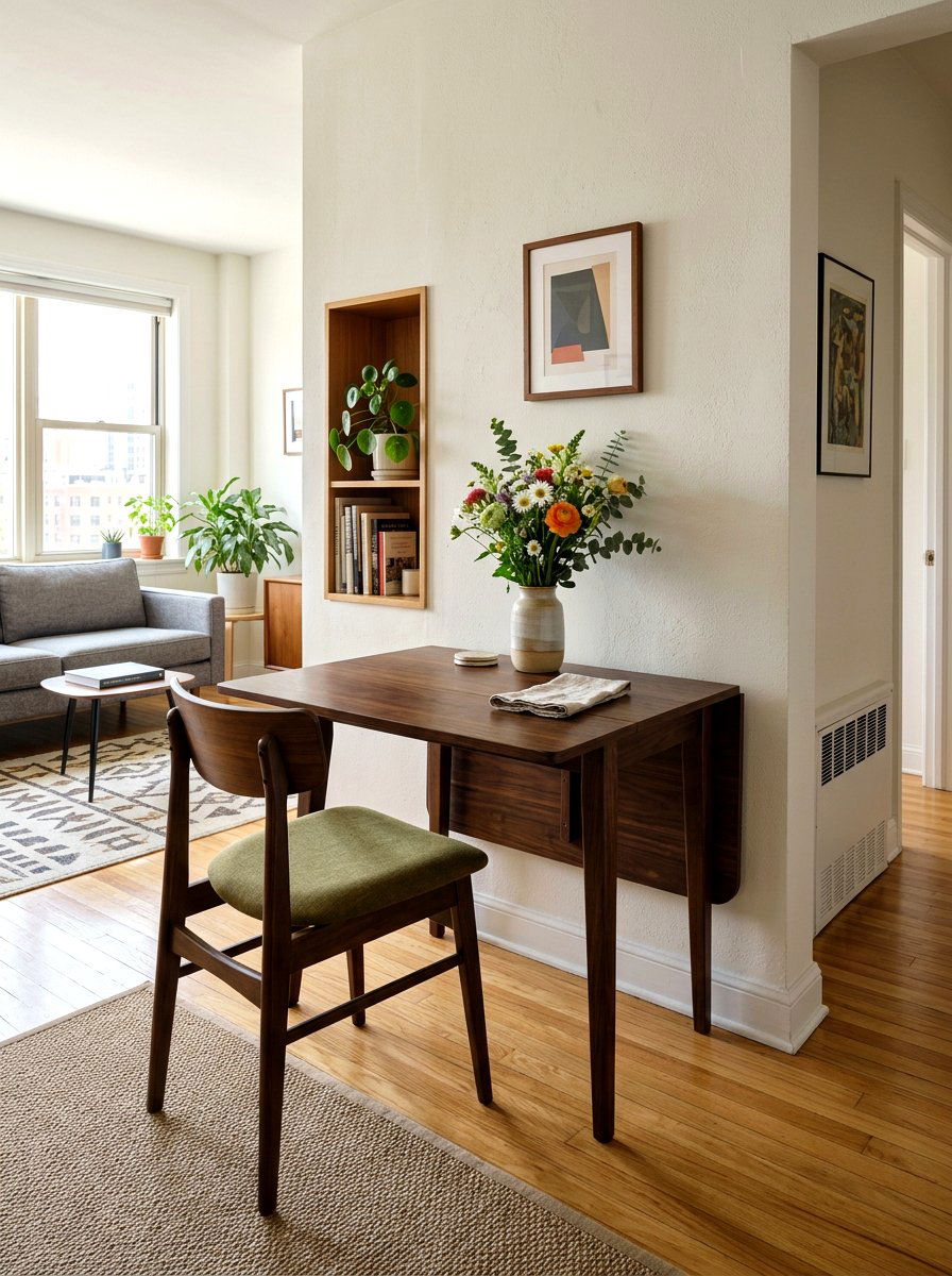 Drop leaf dining table - 30 stylish small apartment ideas