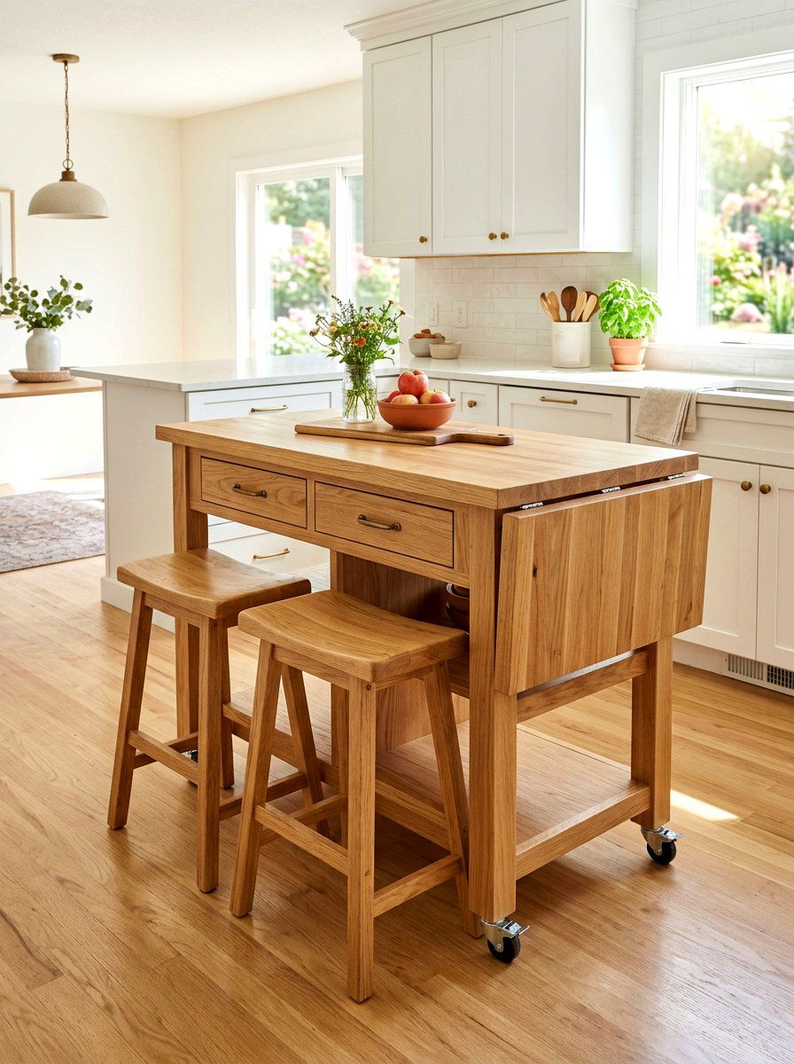 Drop leaf movable kitchen island - 30 movable kitchen island ideas