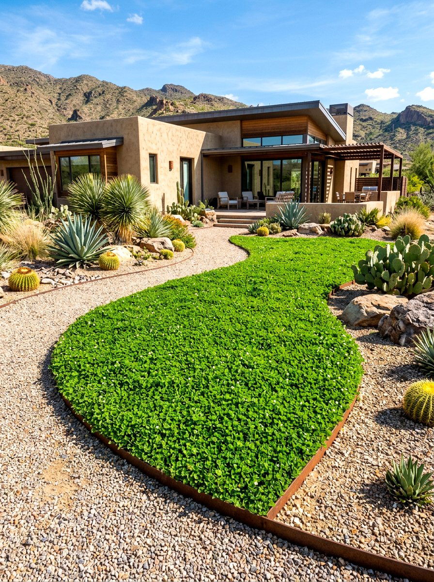 Drought Resistant Clover Yard - 30 clover front lawn ideas