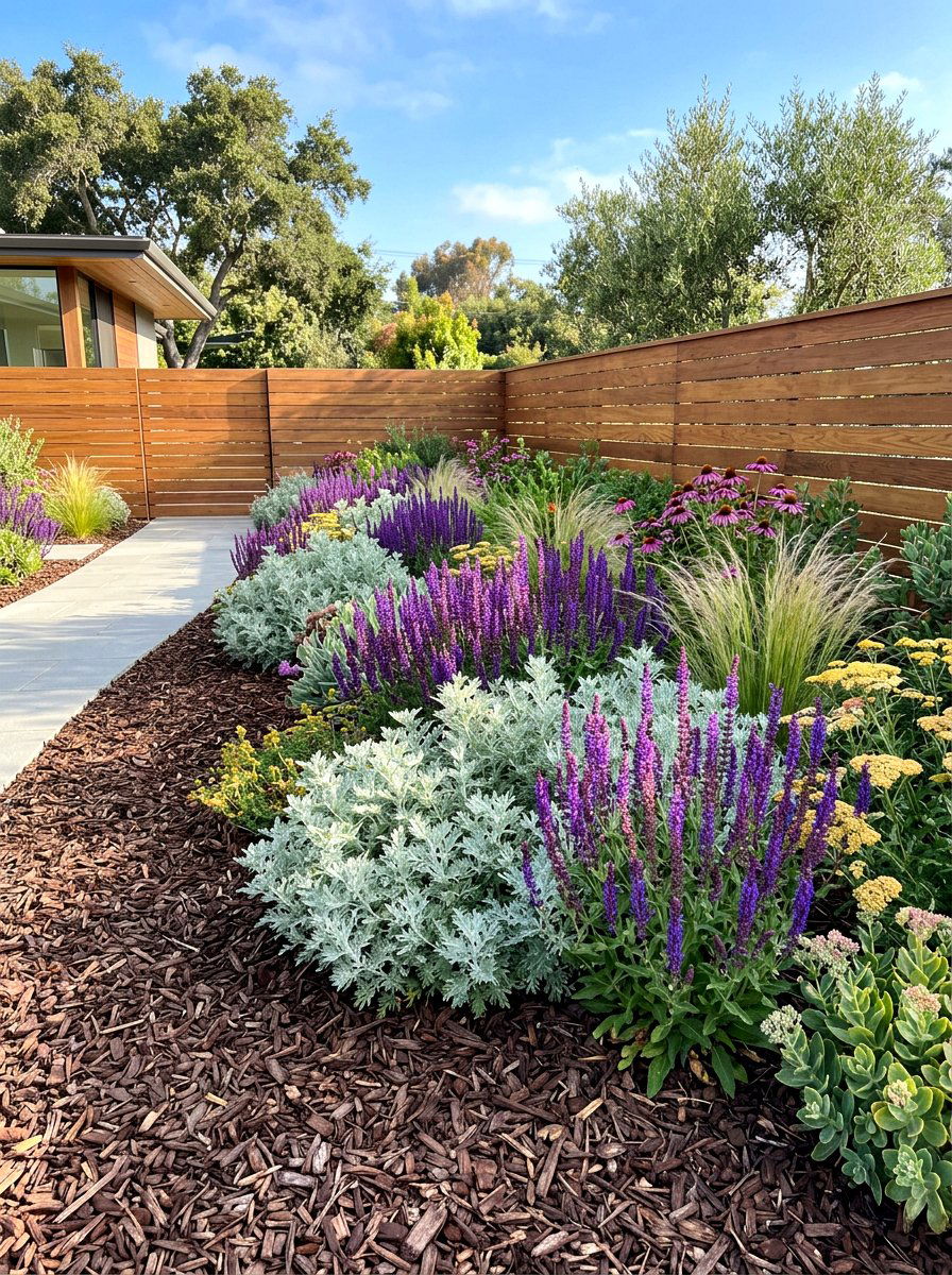 Drought Tolerant Border - 30 xeriscape garden ideas