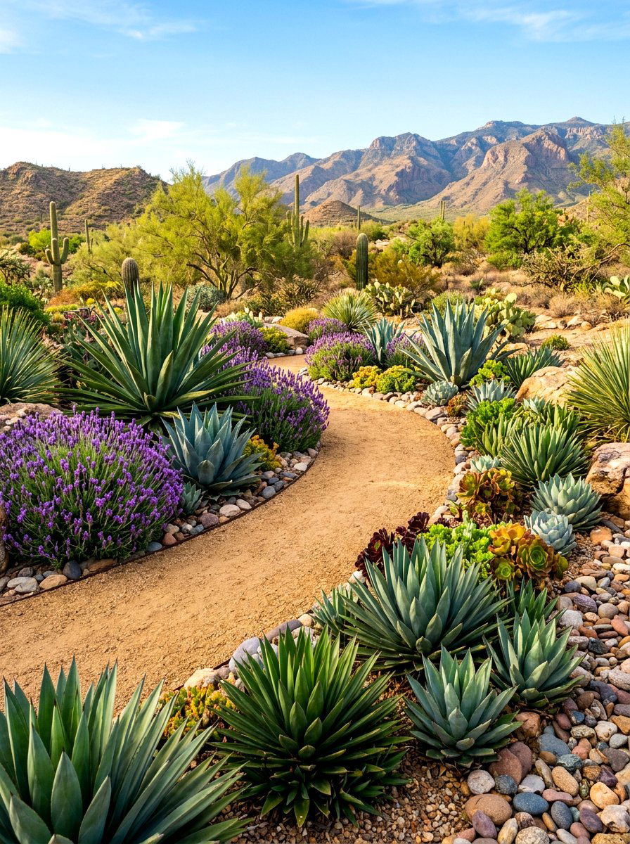Drought Tolerant Curved Garden - 30 curved flower bed ideas