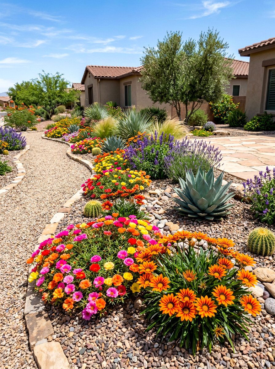 Drought Tolerant Flower Bed - 30 summer annual border ideas