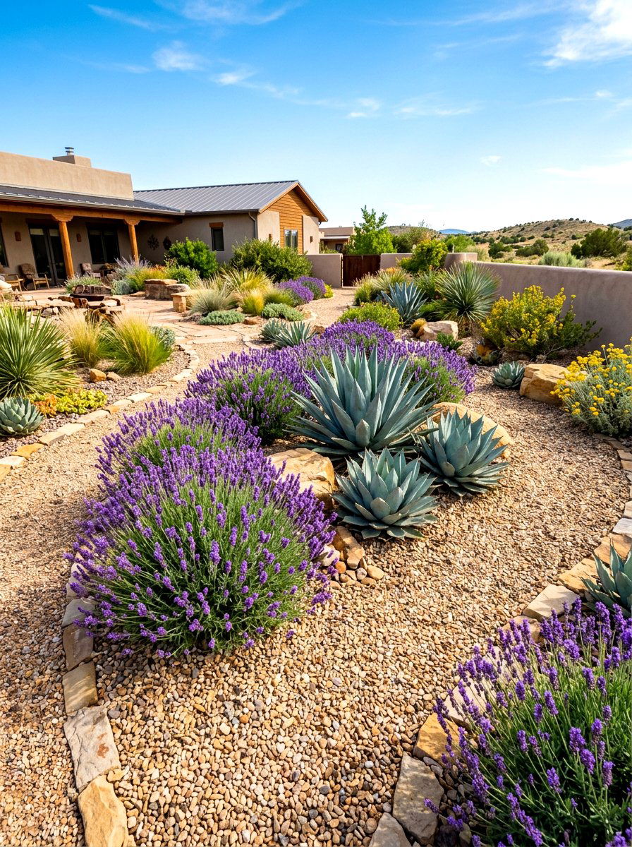 Drought Tolerant Gravel Landscape - 30 gravel front yard landscaping ideas