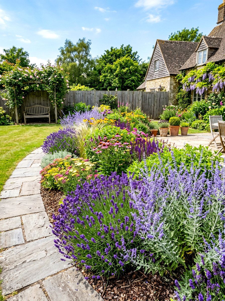 Drought Tolerant Perennial Border - 30 mixed border garden ideas