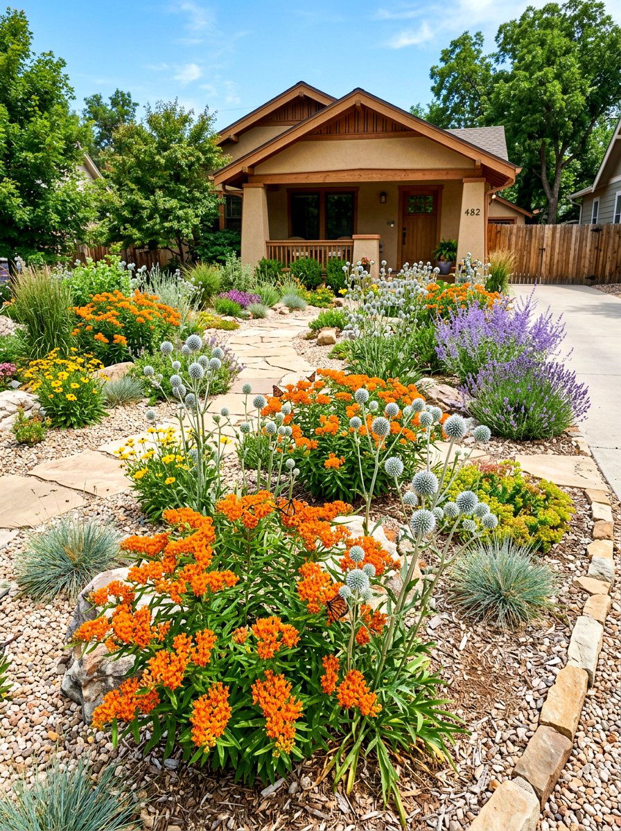 Drought Tolerant Perennial Garden - 30 prairie front yard landscaping ideas