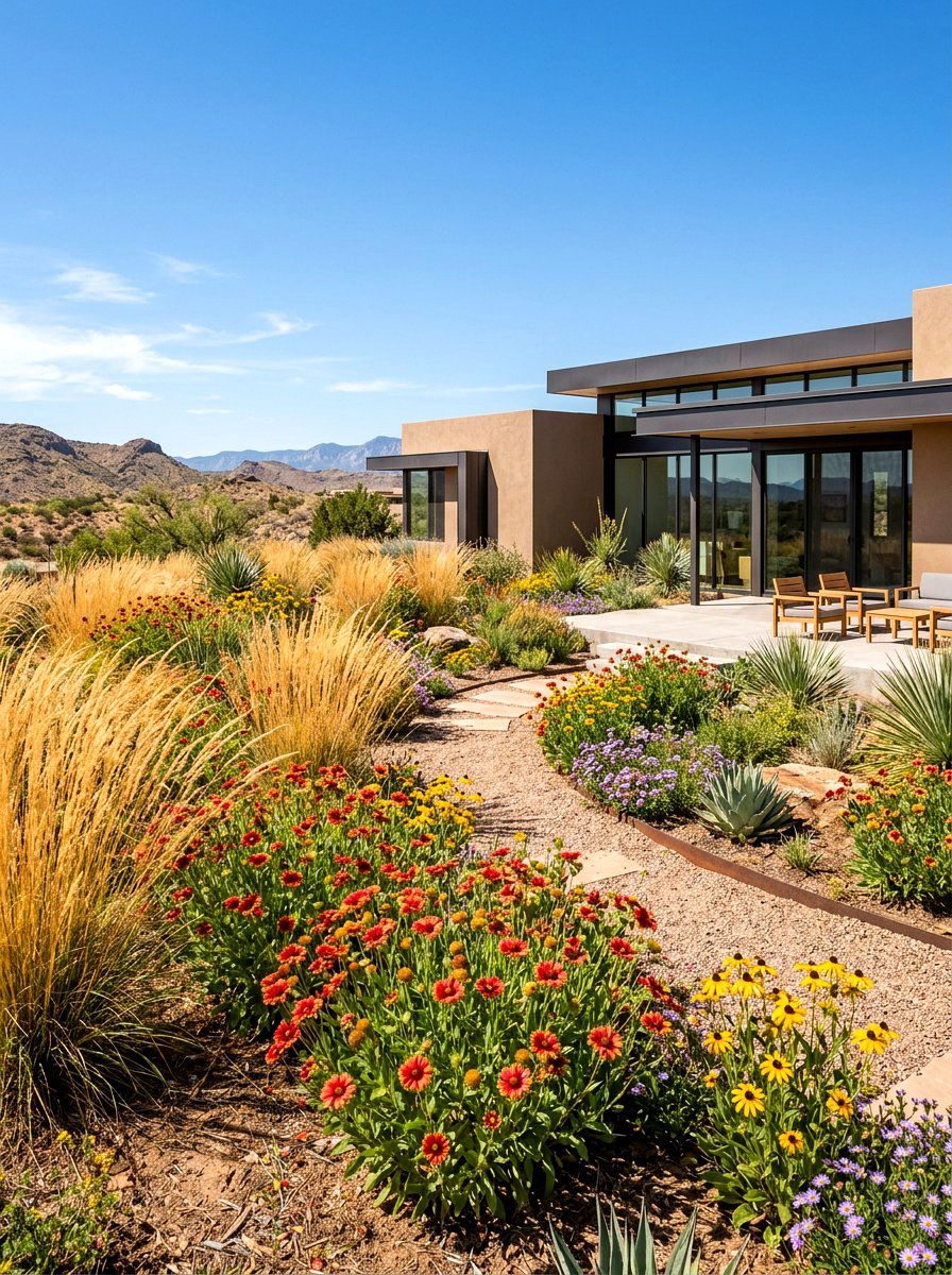Drought Tolerant Prairie Yard - 30 meadow front yard ideas