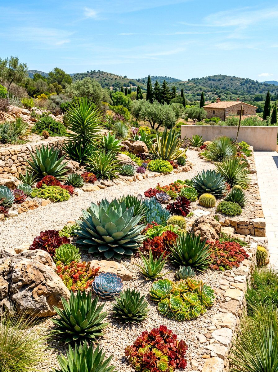 Drought Tolerant Succulent Garden - 30 Mediterranean garden ideas