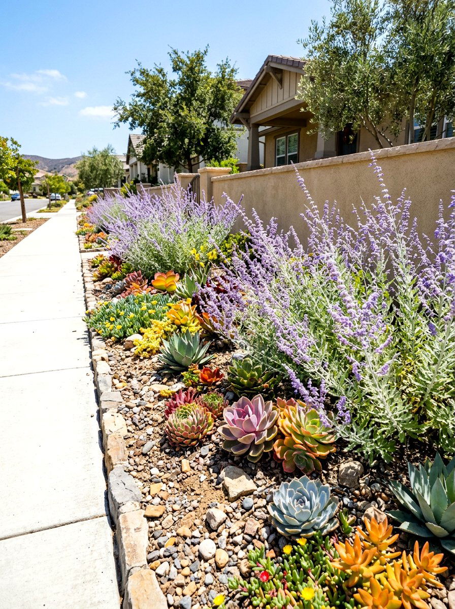 Drought tolerant sidewalk plants - 30 sidewalk garden ideas
