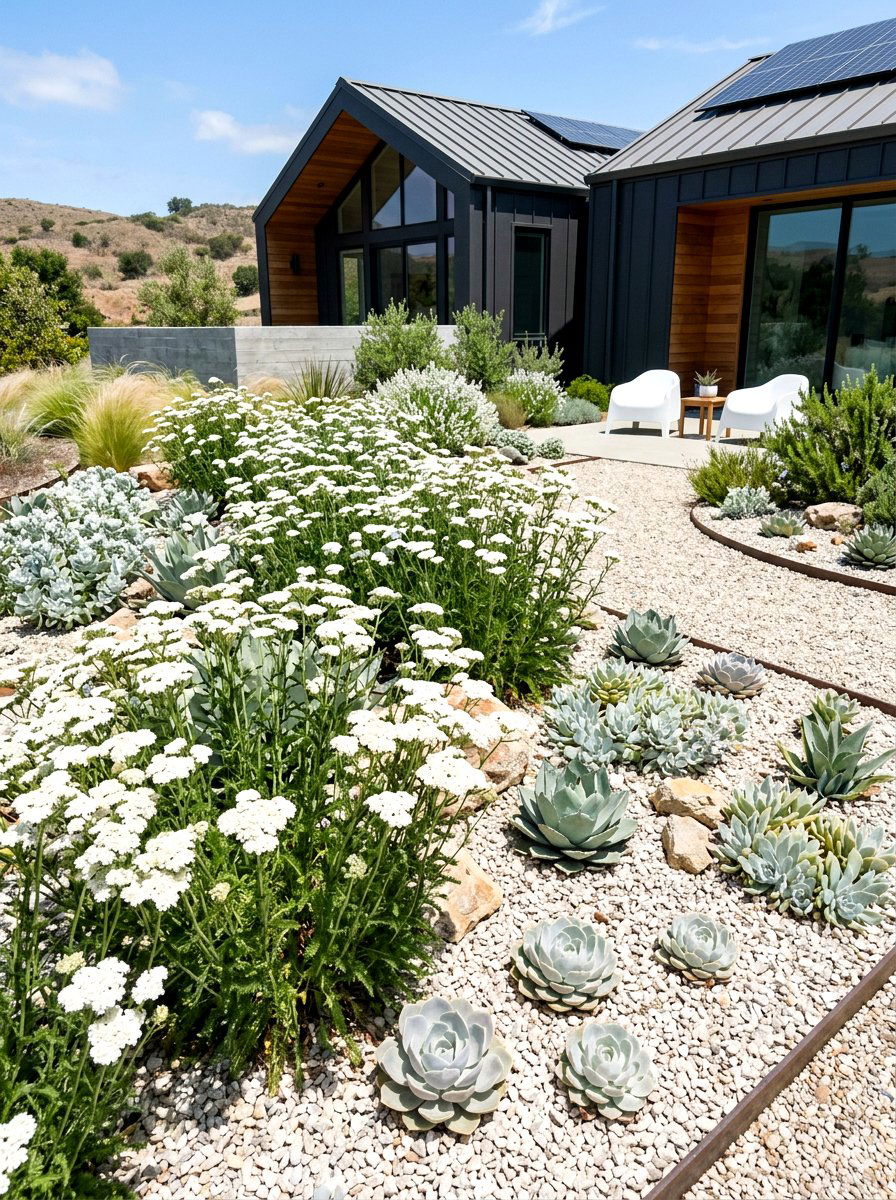 Drought tolerant white garden - 30 white garden border ideas