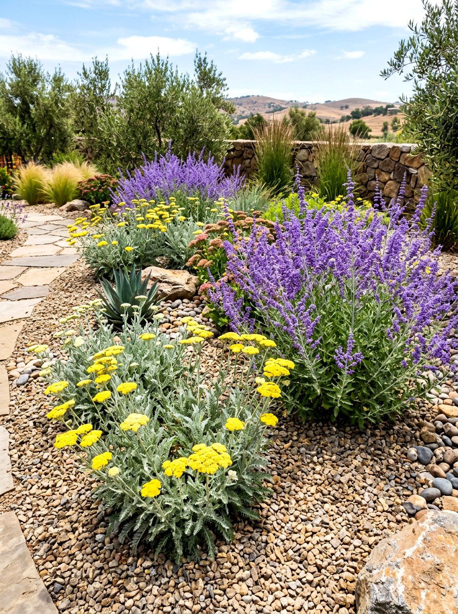 Drought tolerant xeriscape bed - 30 flower bed around tree ideas