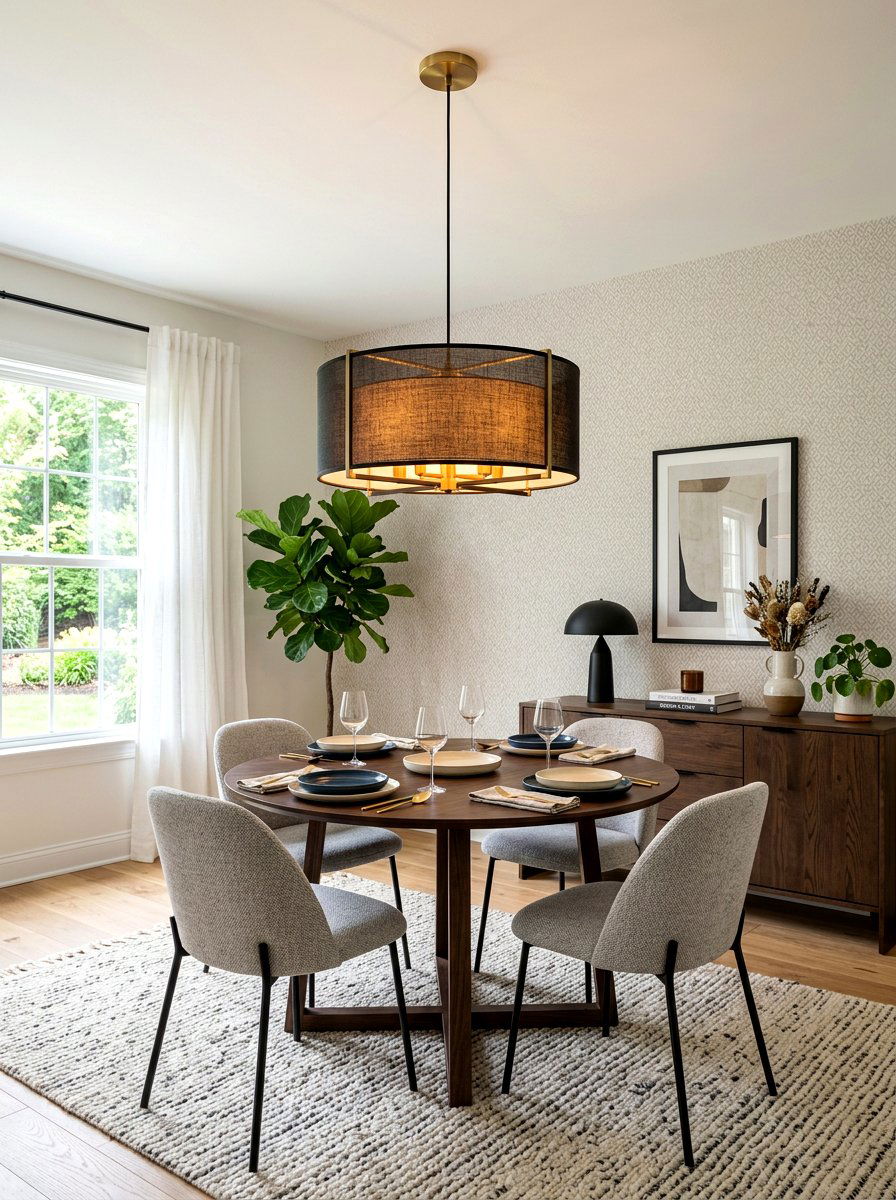 Drum Pendant Light - 30 formal dining room chandelier ideas