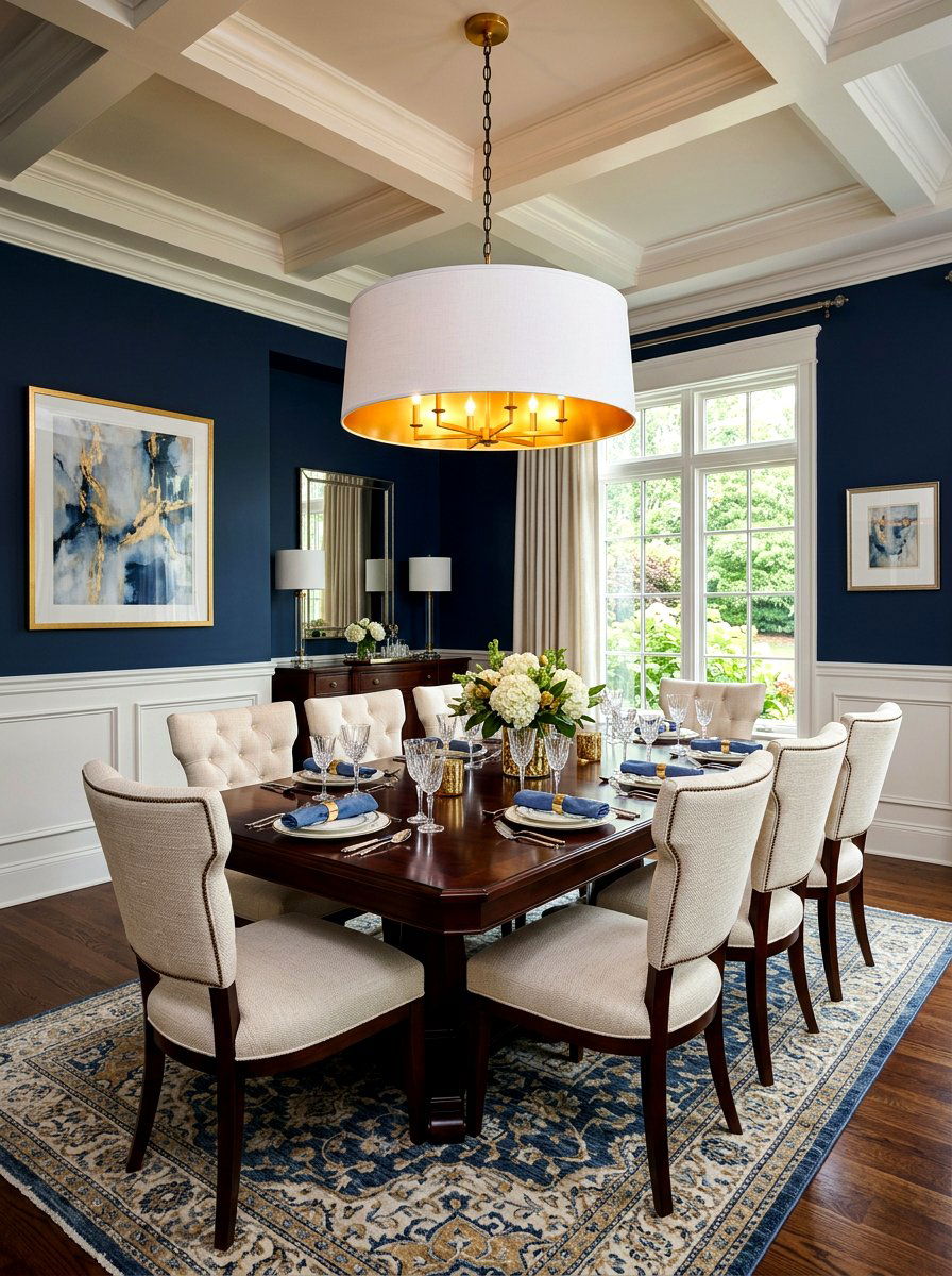 Drum Shade Chandelier - 30 classic dining room chandelier ideas