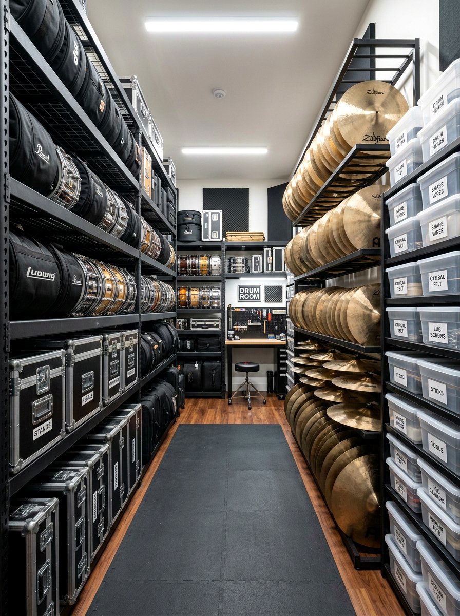 Drum room storage - 30 drum room ideas