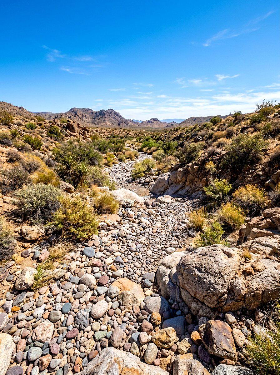 Dry Creek Bed - 30 xeriscape backyard ideas