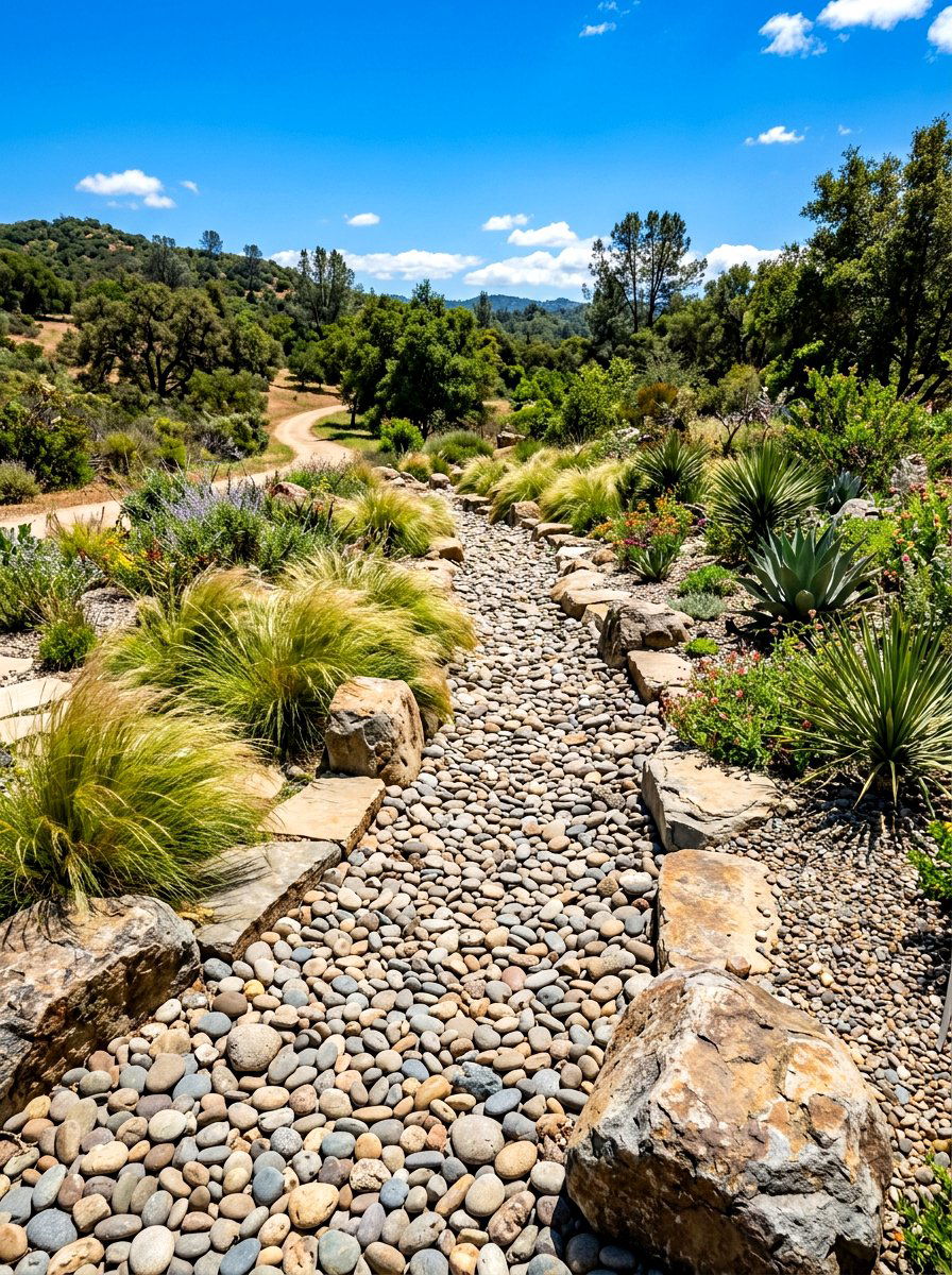 Dry Creek Bed - 30 zen garden ideas